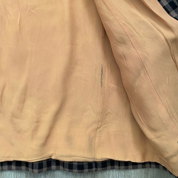 Vintage Wool Plaid Brown Black Pea Coat Buttons Union Made - Picture 12 of 14